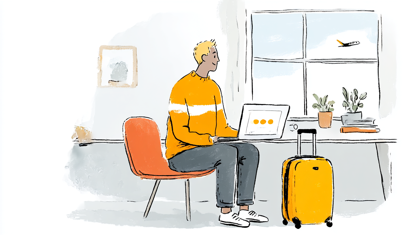 Host working remotely with laptop, controlling devices from anywhere